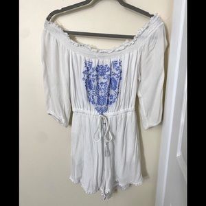 White off the shoulder romper